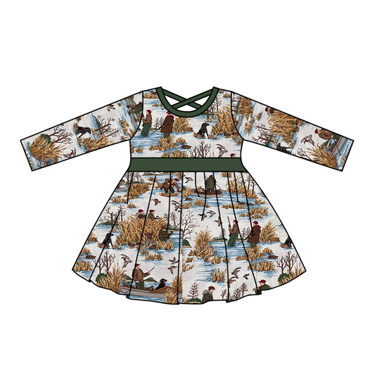 GLD0308 hunting dress western girl long sleeve girl dress 20230722 preorder