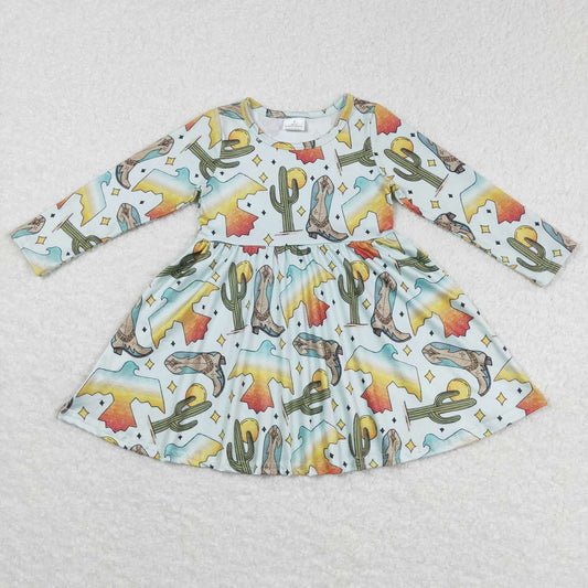 promotion RTS GLD0349 boots birds dress long sleeve girl dress 20231026 RTS