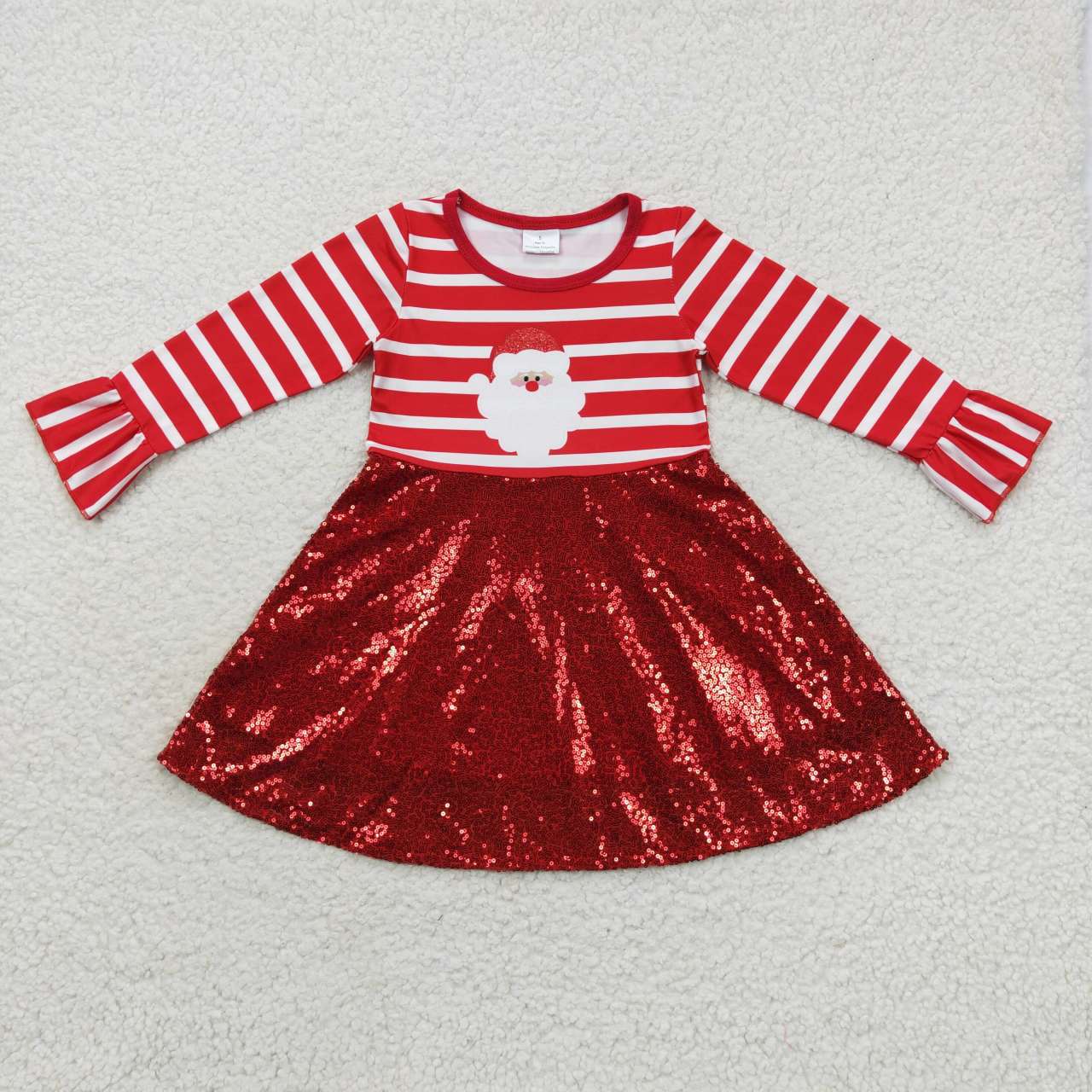 GLD0371 Christmas santa long sleeve girl sequin dress 20230920 RTS