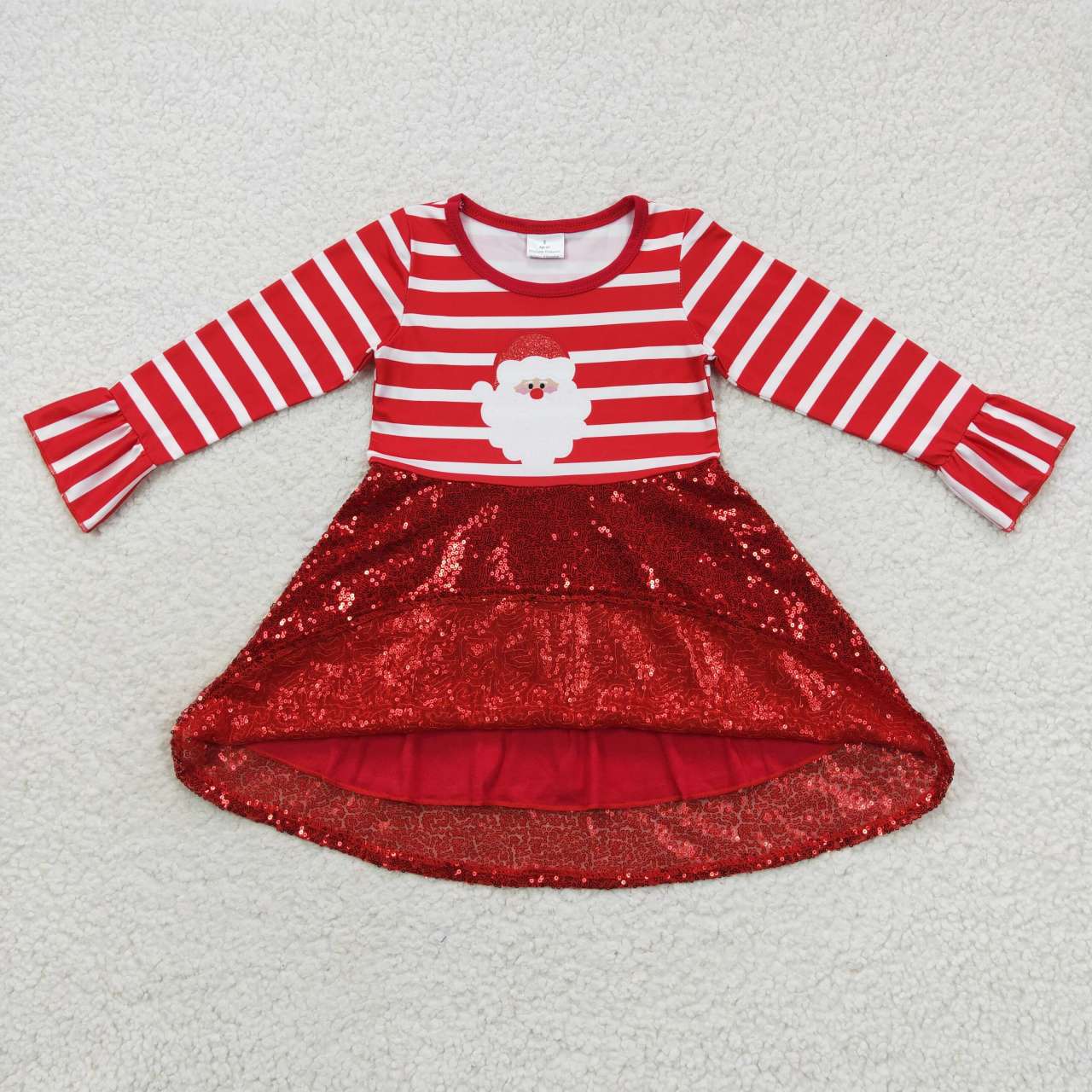 GLD0371 Christmas santa long sleeve girl sequin dress 20230920 RTS