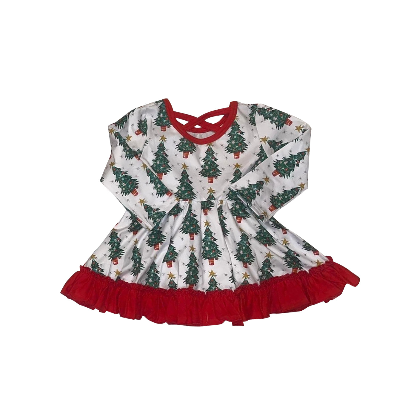 GLD0376 Christmas tree long sleeve girl dress 20230815 preorder