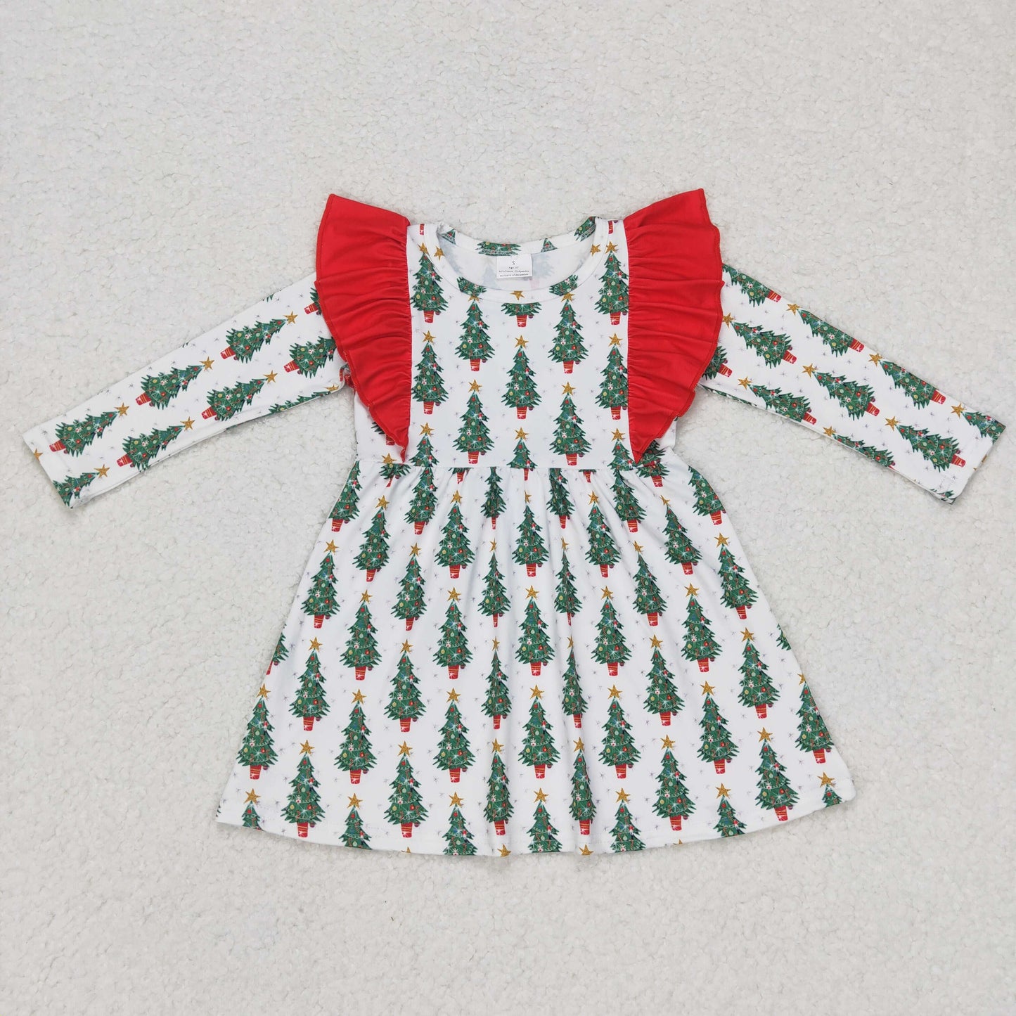 GLD0440 RTS Christmas tree long sleeve girl dress 20231024