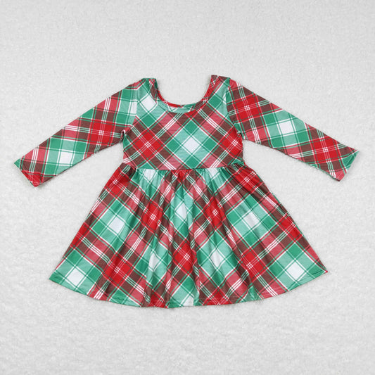 GLD0462 Christmas dress plaid long sleeve girl dress 20231028 RTS