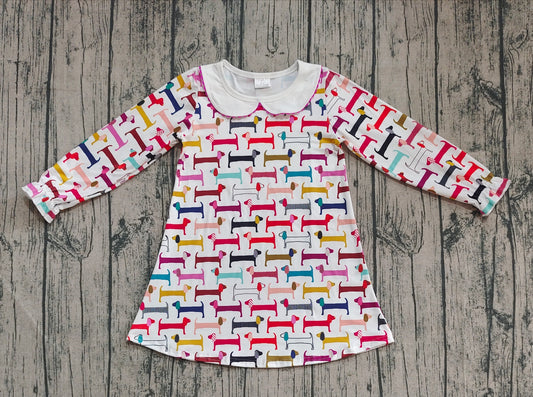 GLP2466 embroidery dog girl dress 202508  preorder