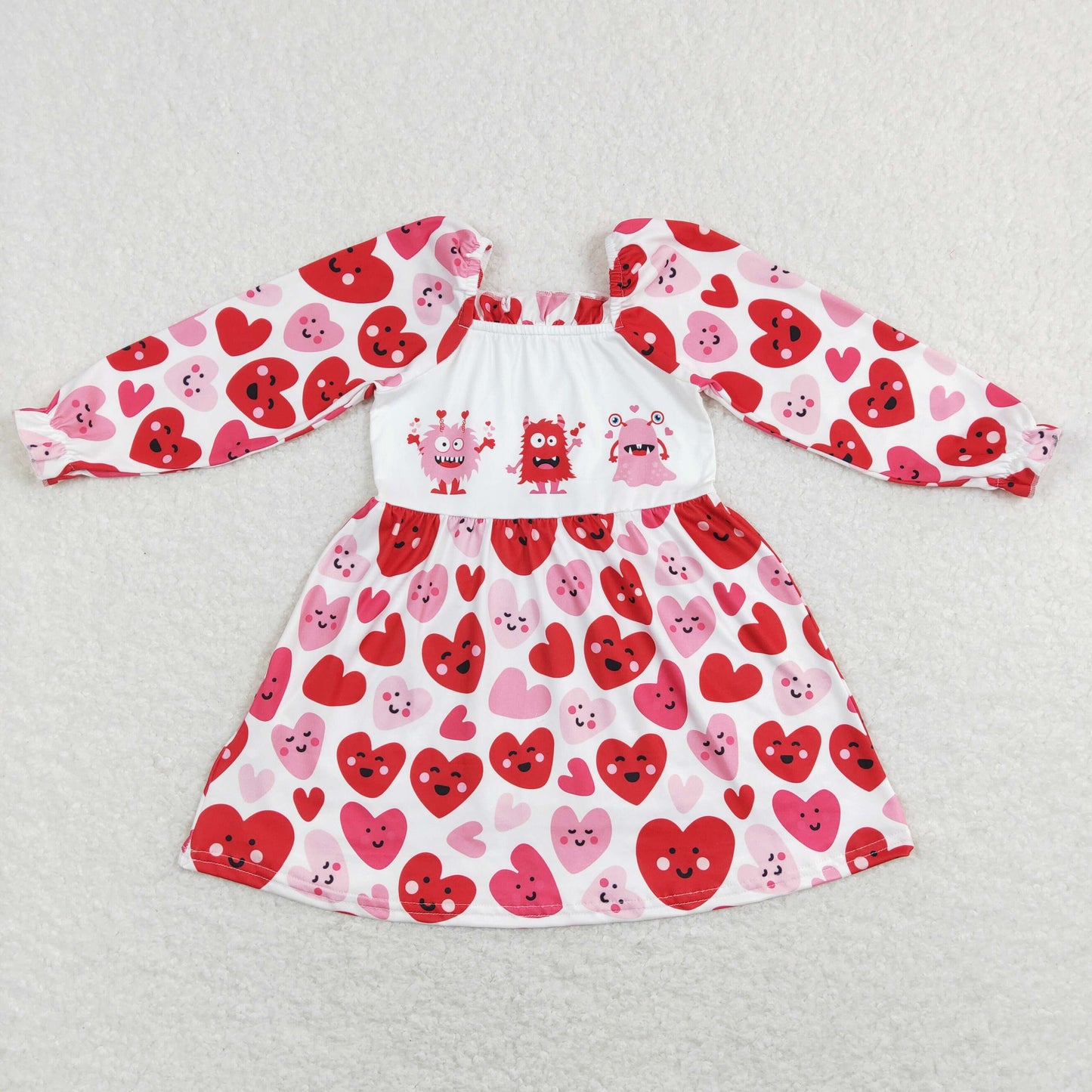 GLD0498 western valentine love  girl dress 202401 RTS