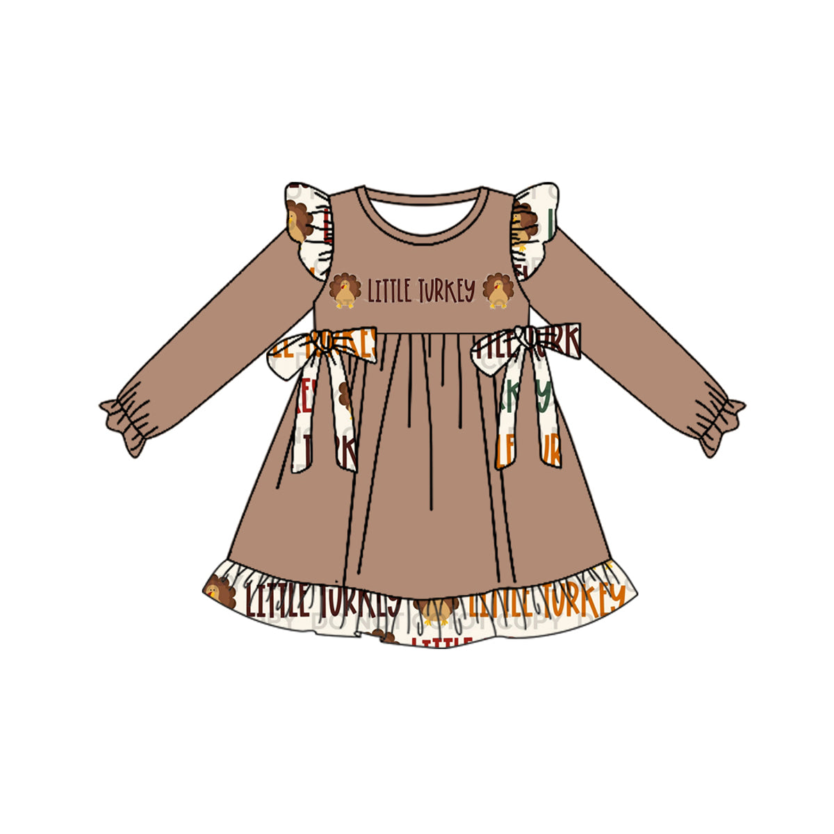 GLD0518 little turkey girl dress preorder 202405