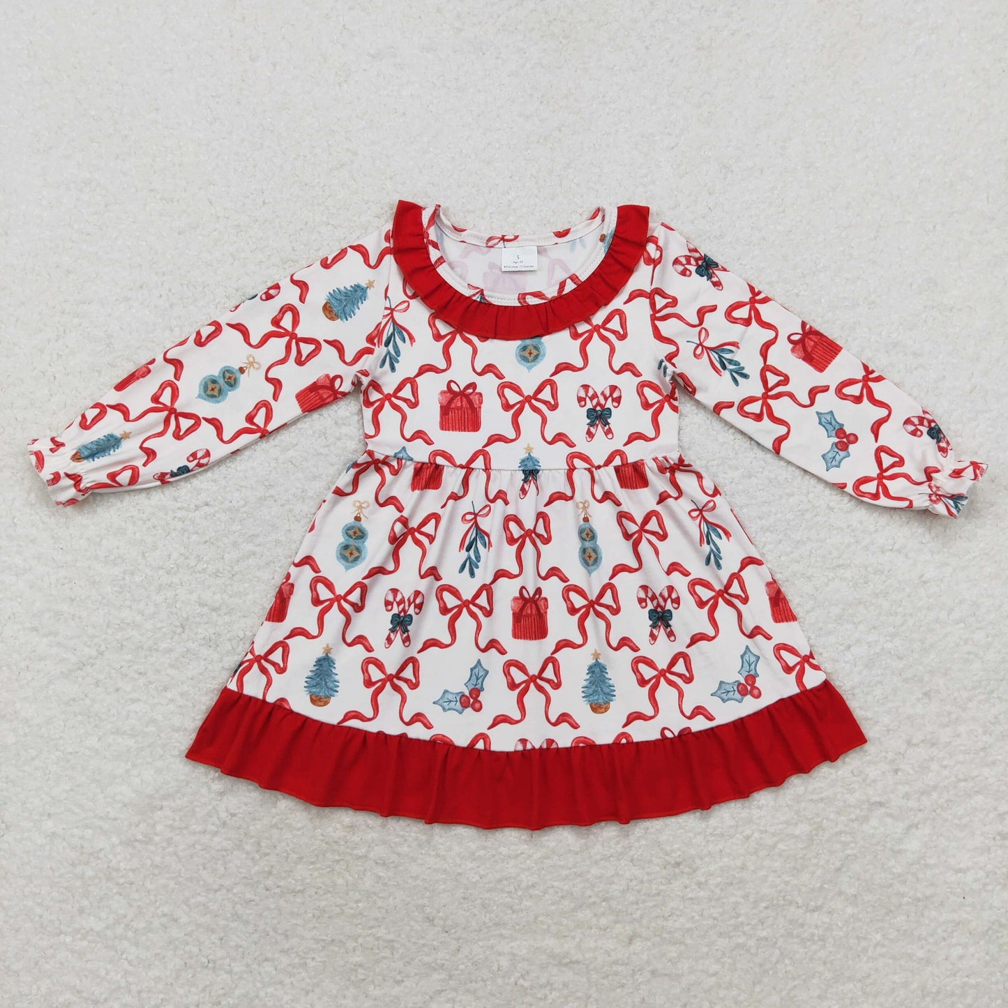 GLD0523 Christmas printing girl dress 202407 RTS