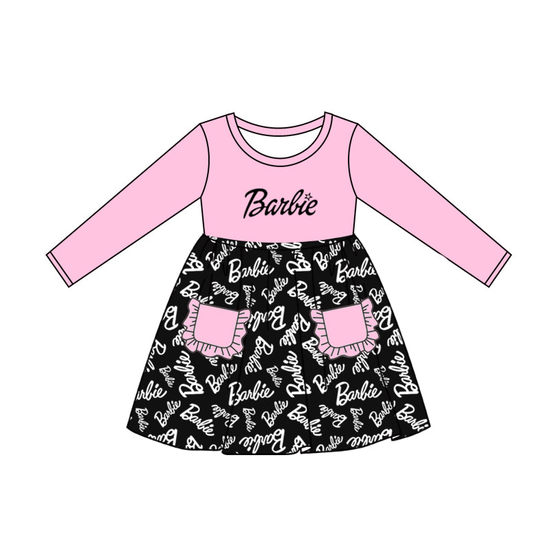 GLD0537 barbie girl short sleeves girl dress preorder 202405 sibling