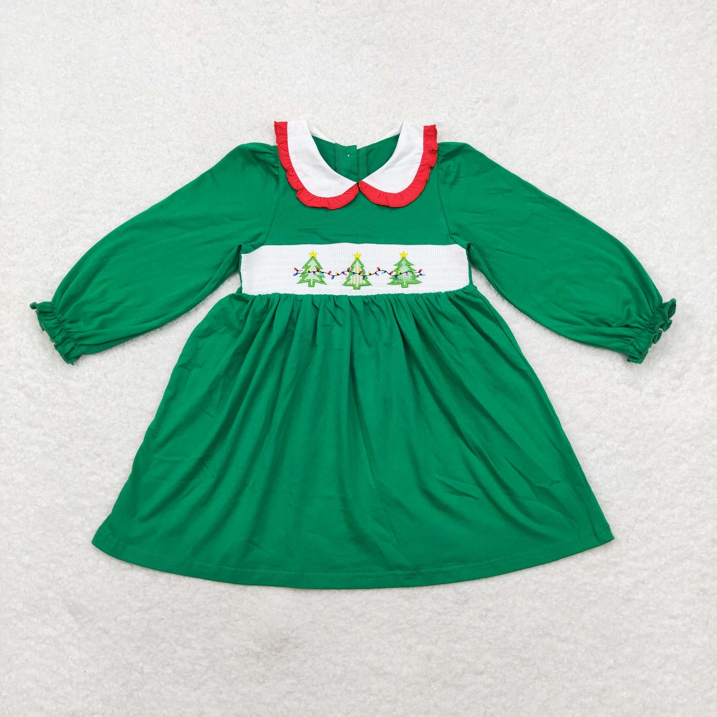 GLD0559 embroidery  Christmas girl dress  202408 rts sibling