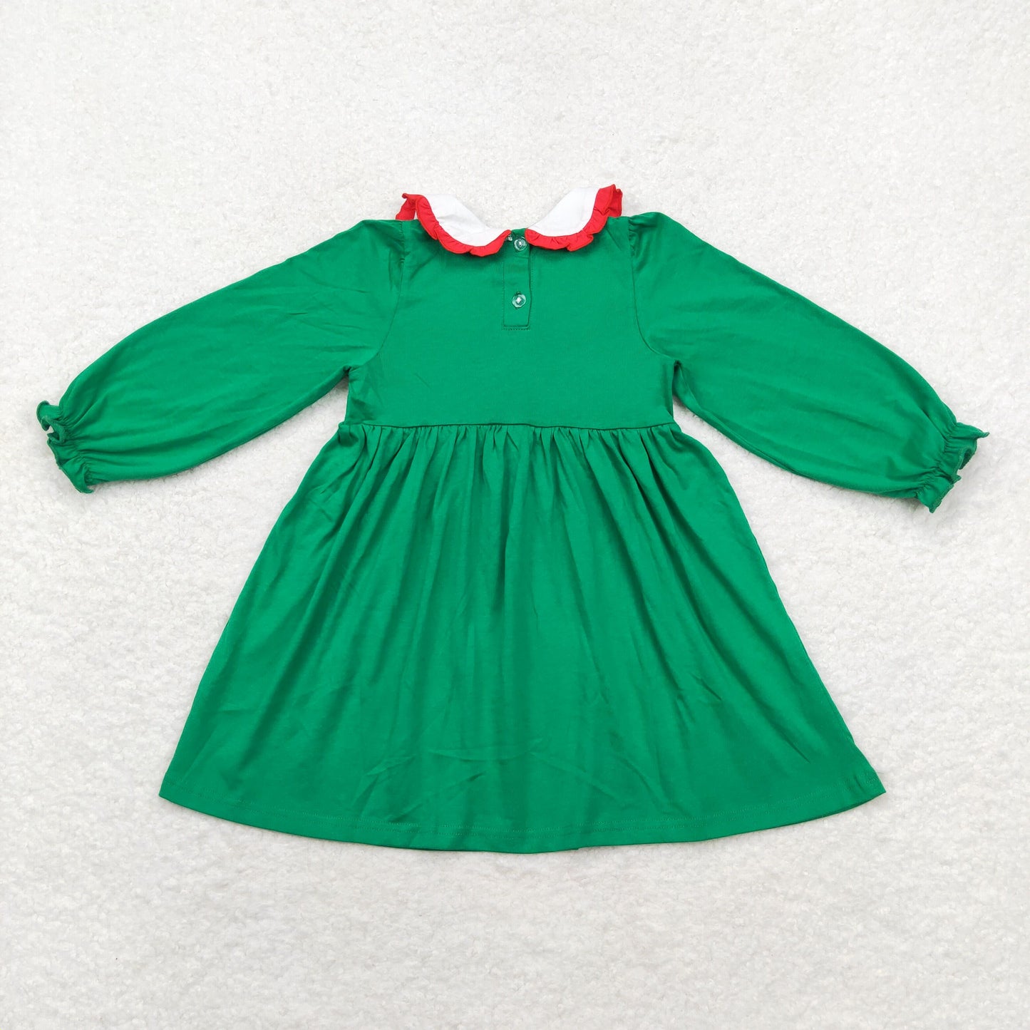 GLD0559 embroidery  Christmas girl dress  202408 rts sibling