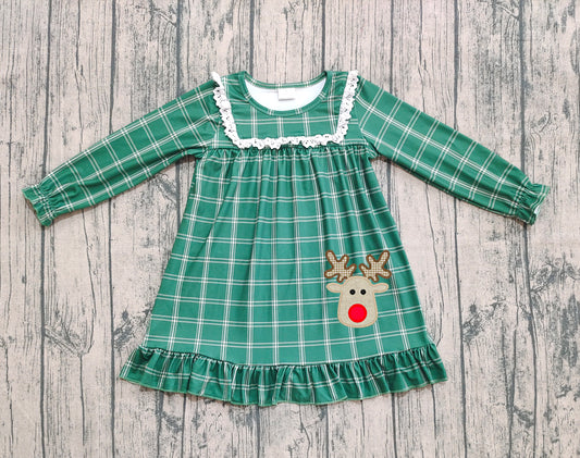 GLD0561 Christmas deer  girl dress preorder 202405