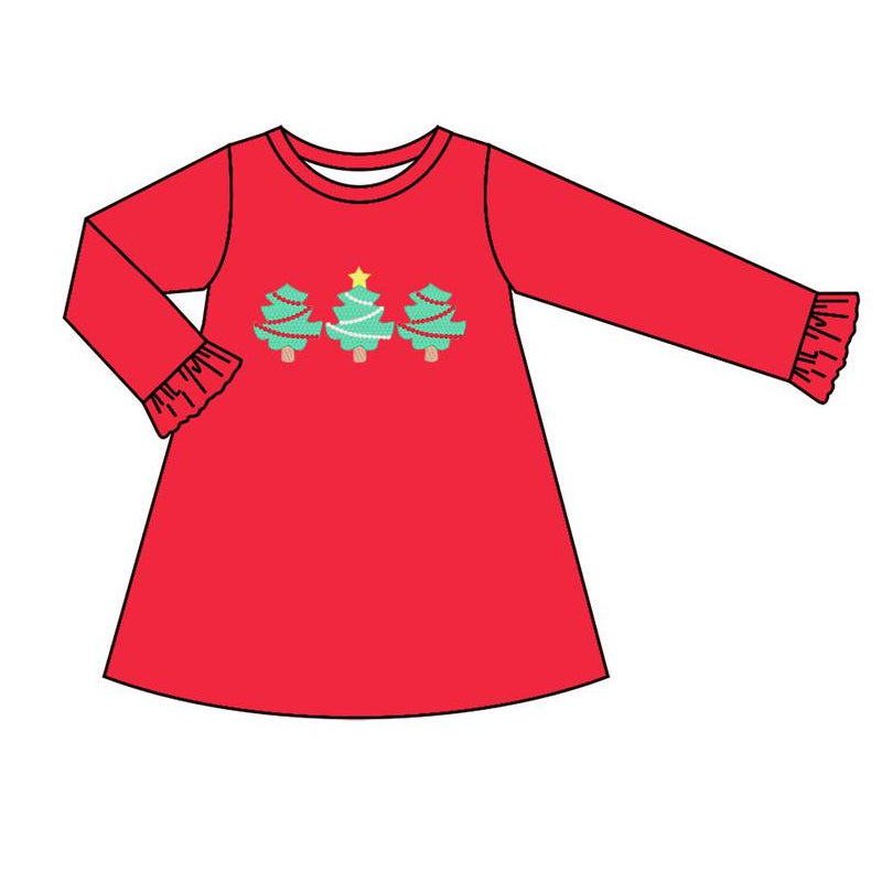 GLD0572 Christmas tree girl dress preorder 202405