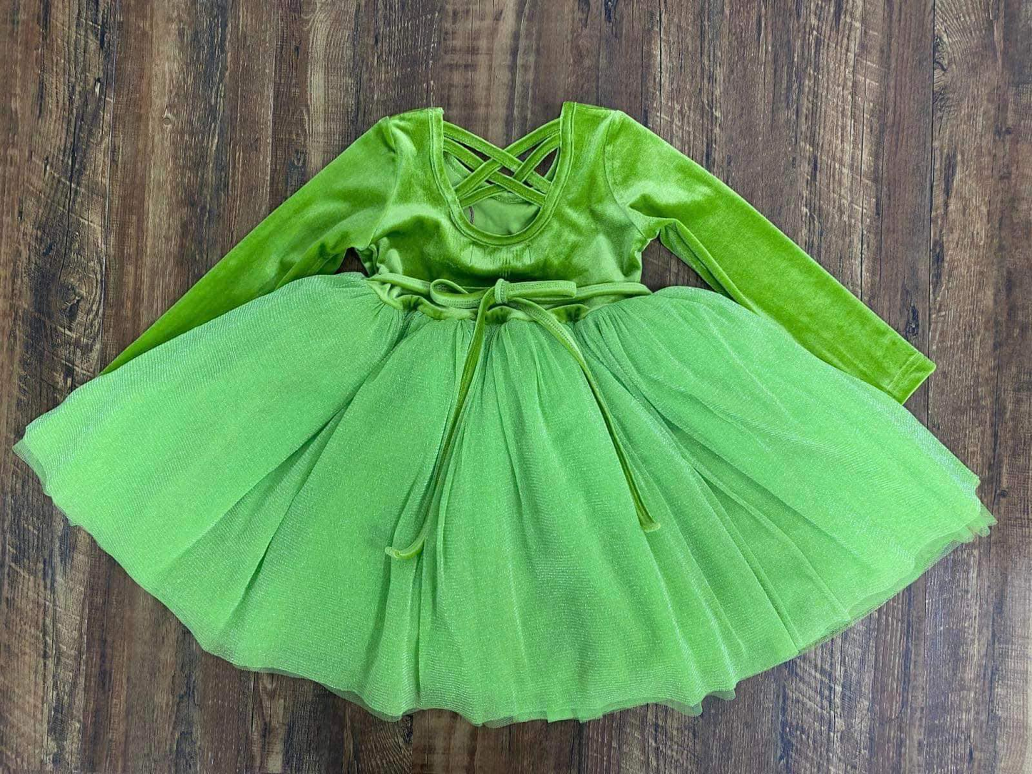 GLD0582 turtle Christmas love green girl dress preorder 202406 RTS