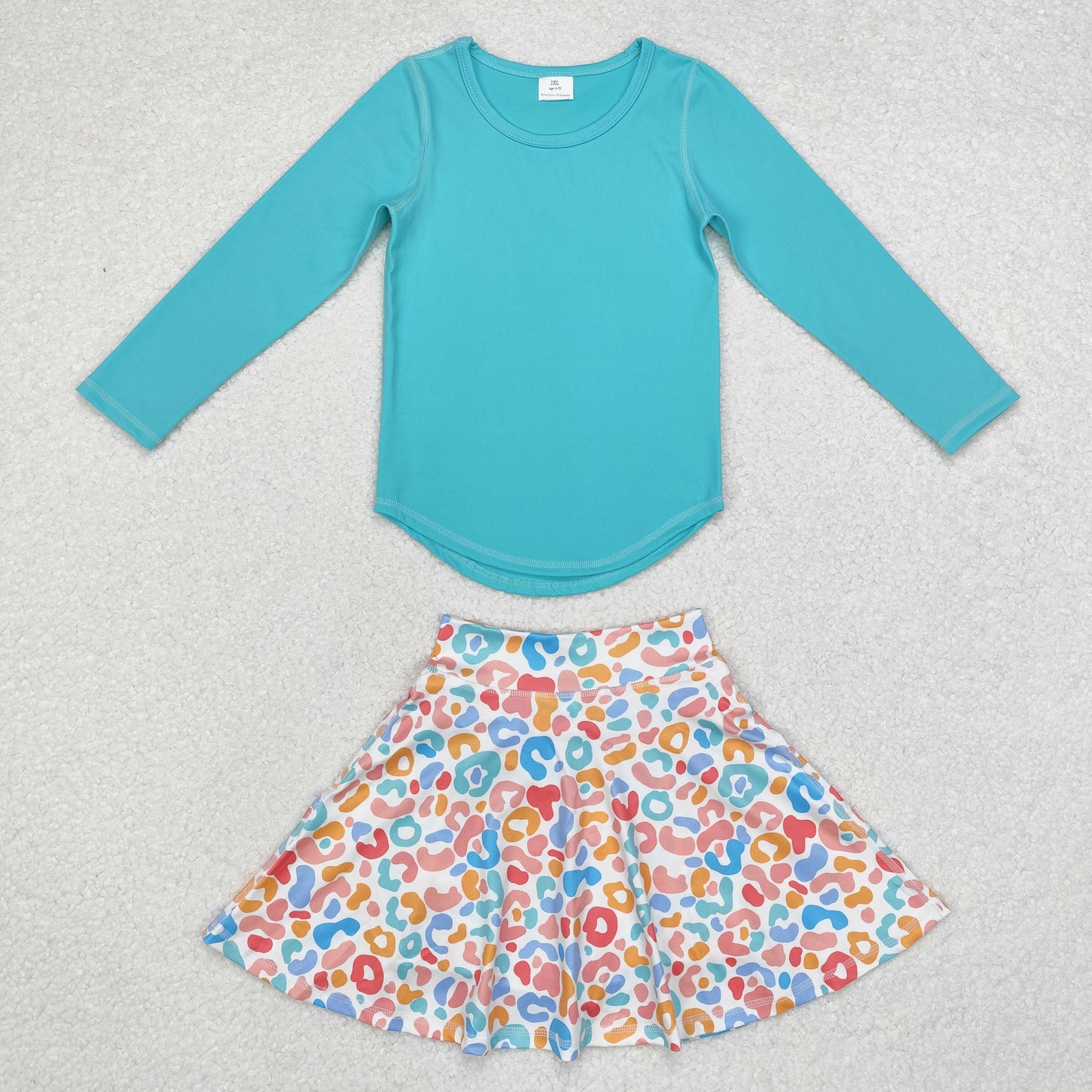 GLD0595 组合 cotton flower western short sleeve girl skirt outfit 202409 sibling