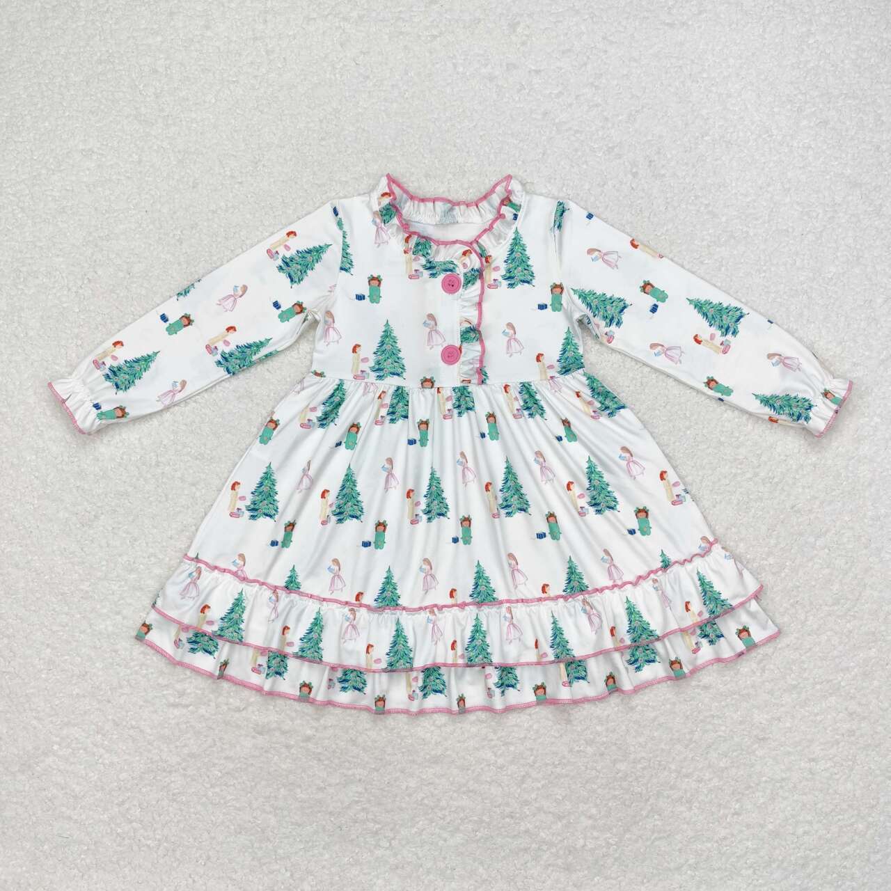 Christmas tree sibling GLD0622 girl dress 202408 rts