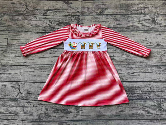 GLD0632 embroidery Christmas tree  sibling girl dress preorder 202407