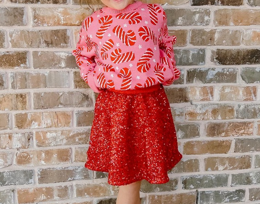 Christmas sequin red skirt sibling GLD0671 组合 girl skirt outfit 20230418 preorder