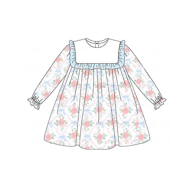 rose flowers sibling GLD0692 girl dress preorder 202407