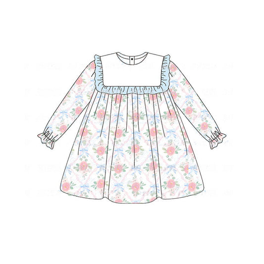 rose flowers sibling GLD0692 girl dress preorder 202407