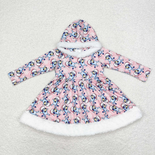 GLD0724 bluey hoodie snow Christmas girl dress 202408 RTS