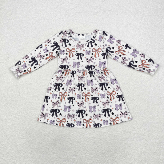 Halloween bow GLD0738 girl dress  202408 RTS