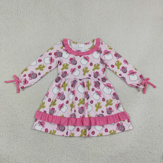 NO MOQ RTS GLD0753 Pumpkin western sibling girl dress
