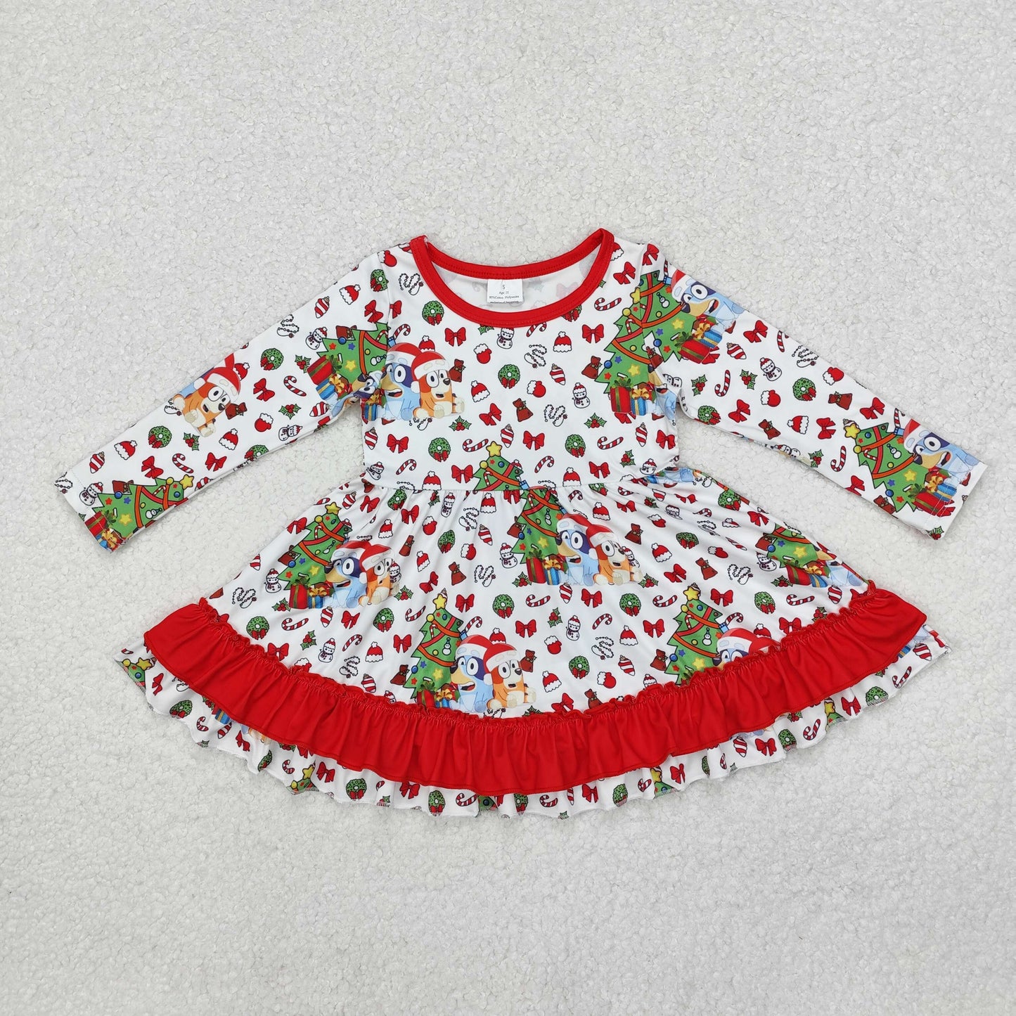 GLD0792  Christmas grinch sibling girl dress  202410 RTS