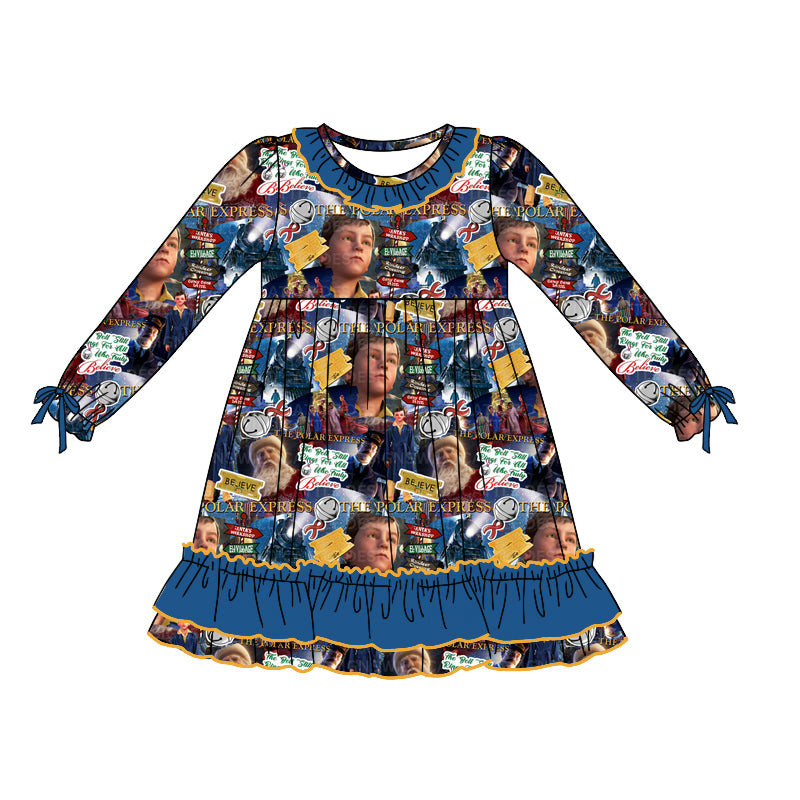 duck sibling  GLD0806 train believe girl dress preorder 202408