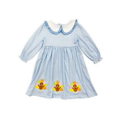 GLD0810 turkey thanksgiving sibling girl dress preorder 202408