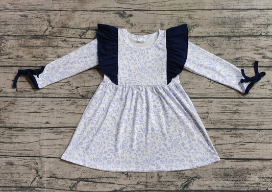 GLD0836 flower sibling preorder girl  dress long sleeve 202409