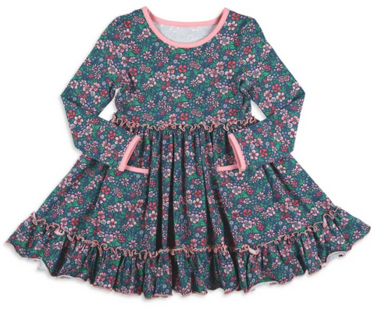 flowers  GLD0844 sibling girl dress preorder 202408