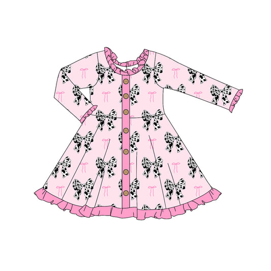 GLD0912  bow sibling girl dress preorder 202409