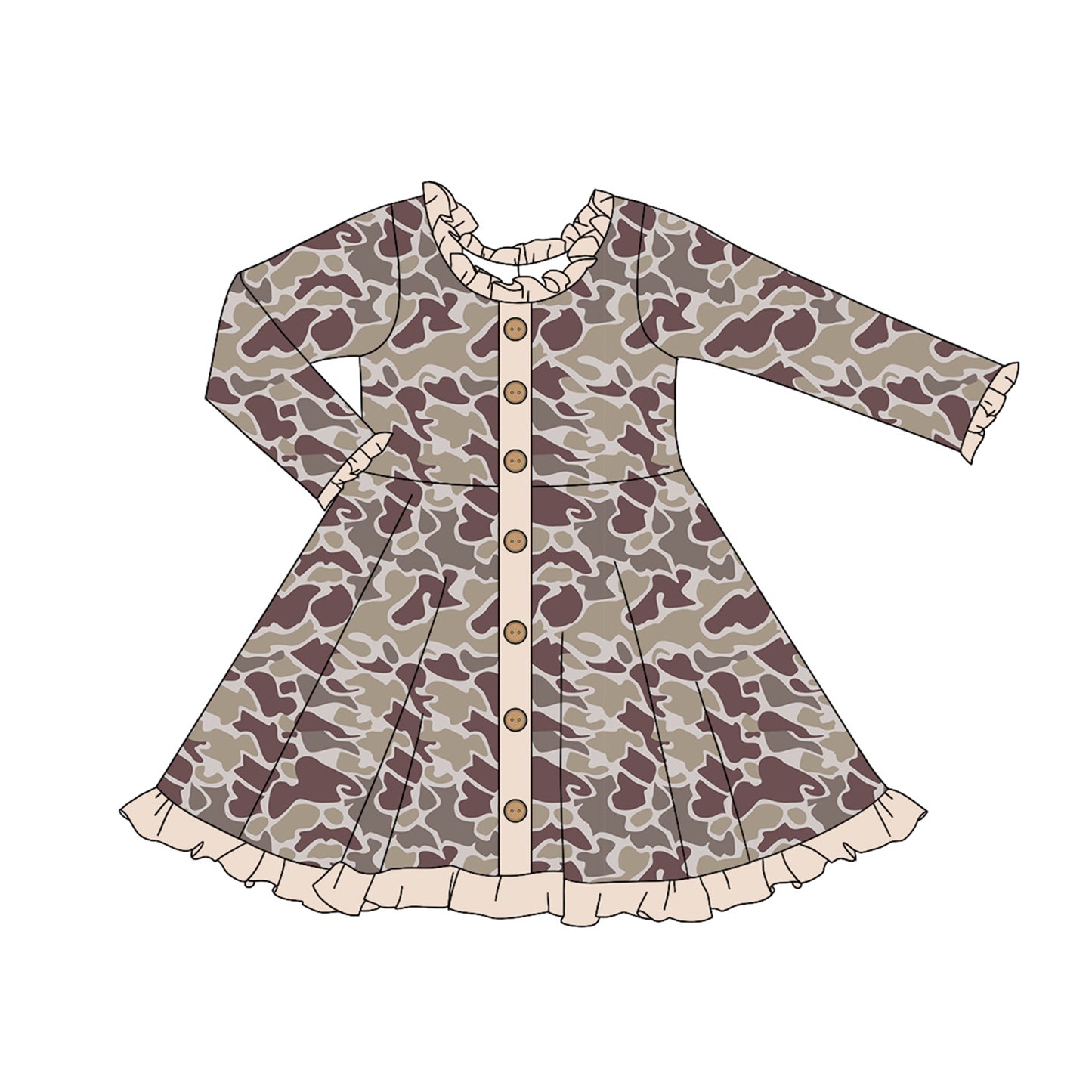 GLD0915 camo sibling girl dress preorder 202409