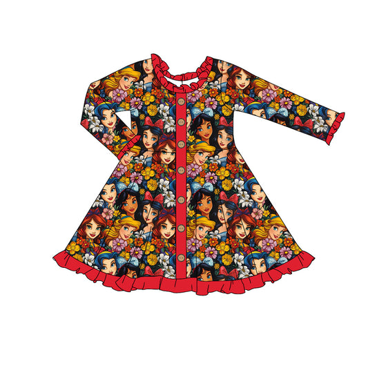 GLD0946 peincess cartoon sibling girl dress preorder 202409