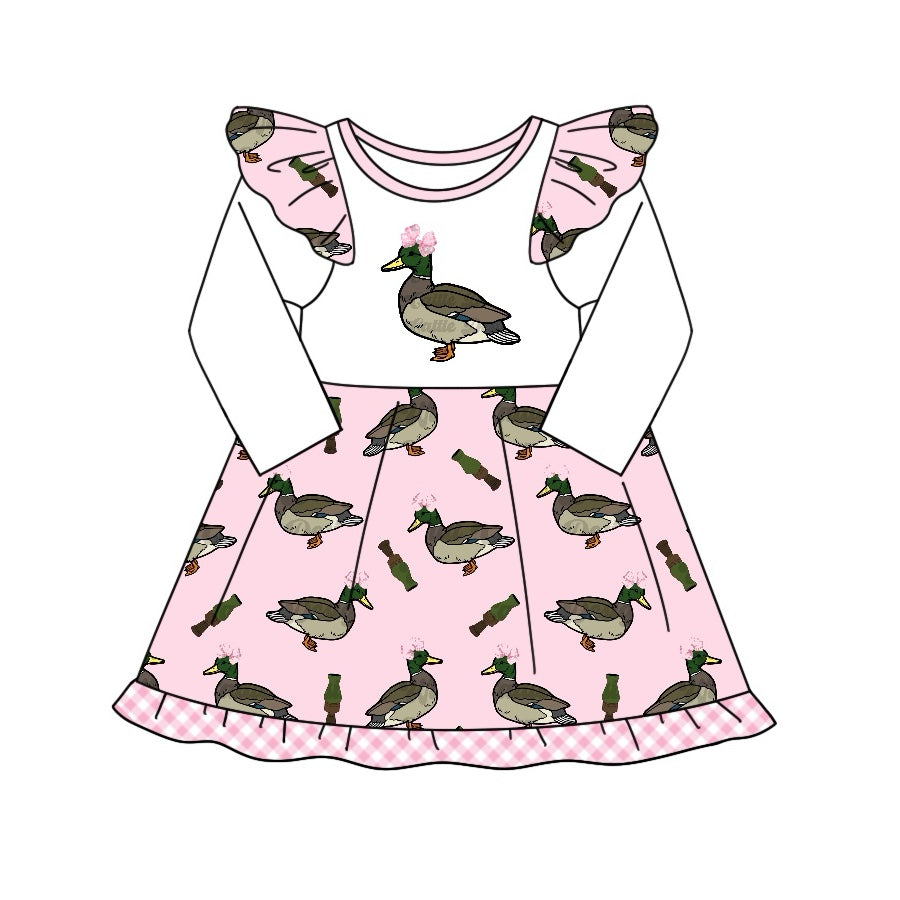 GLD0969 western camo duck girl dress preorder 202410