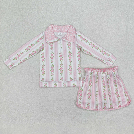 GLD1002 flower ruffle shorts skrit girl summer outfit 202503 RTS
