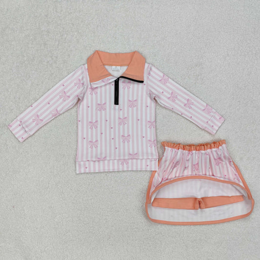 GLD1004 bow flower ruffle shorts skrit girl summer outfit 202503 RTS
