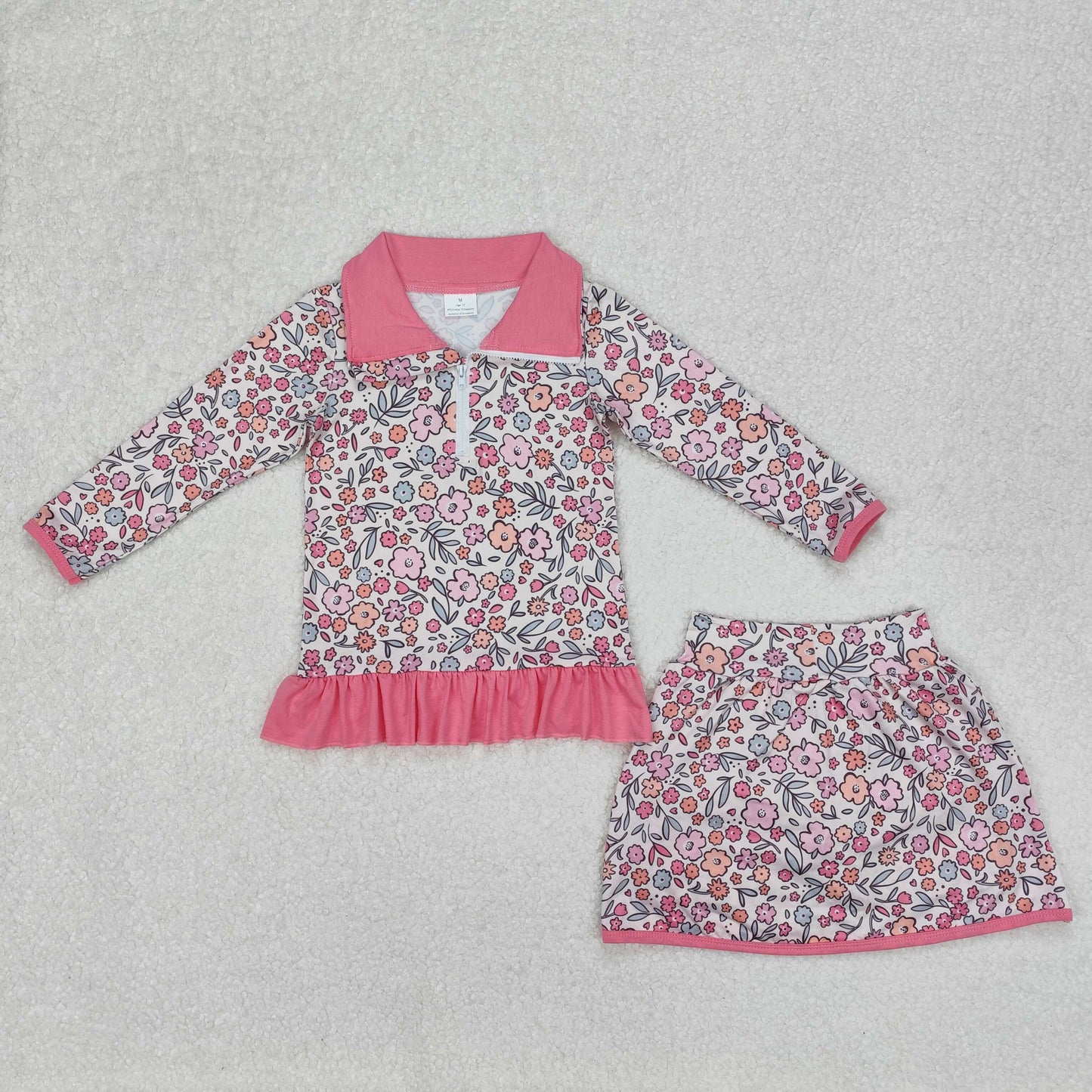 GLD1011 flower ruffle shorts skrit girl summer outfit 202502 RTS