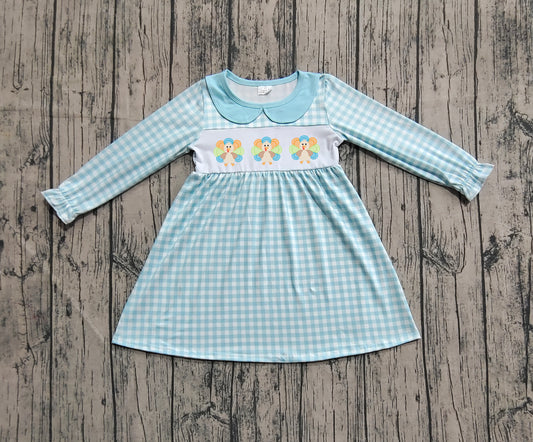 GLD1070  Thanksgiving embroidery girl  dress 202507 preorder
