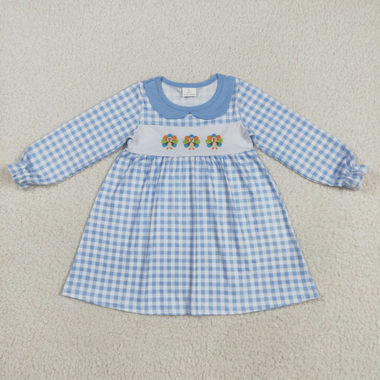 GLD1070  Thanksgiving embroidery girl  dress 202508 RTS