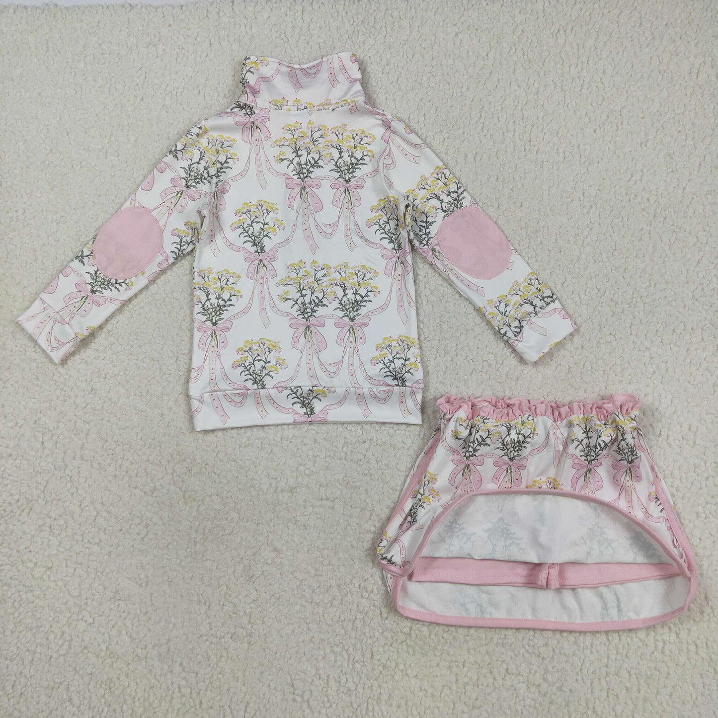 GLD1078 Yoga flower zipper  girl summer skirt outfit 202508 RTS