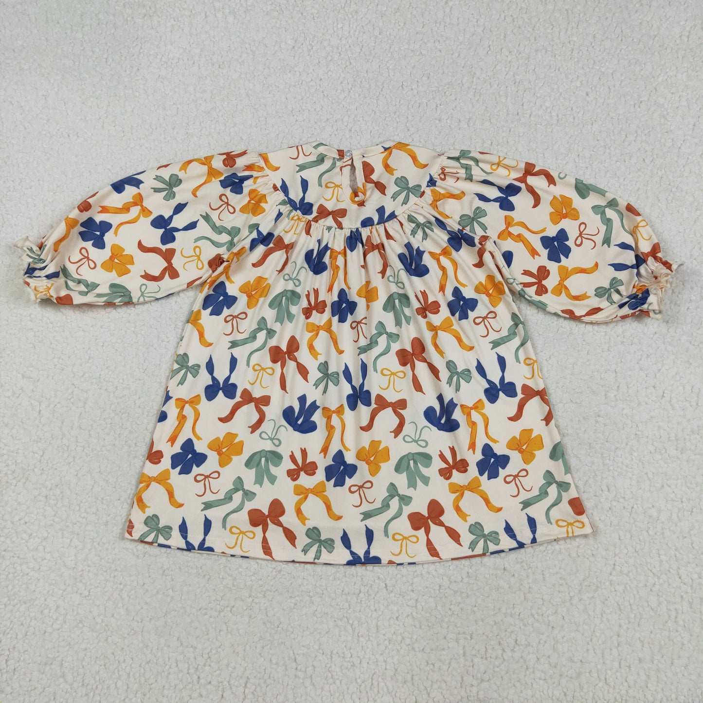 GLD1086 smocked bow Thankful girl summer dress 202507 RTS