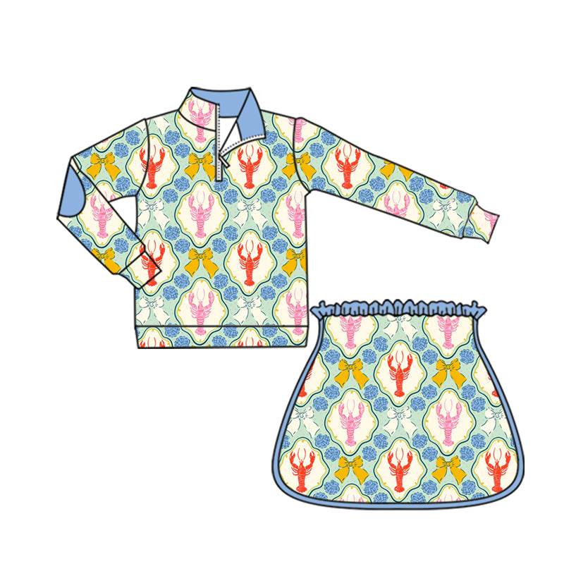 GLD1096 Yoga cray fish zipper  girl summer skirt outfit 202506 preorder