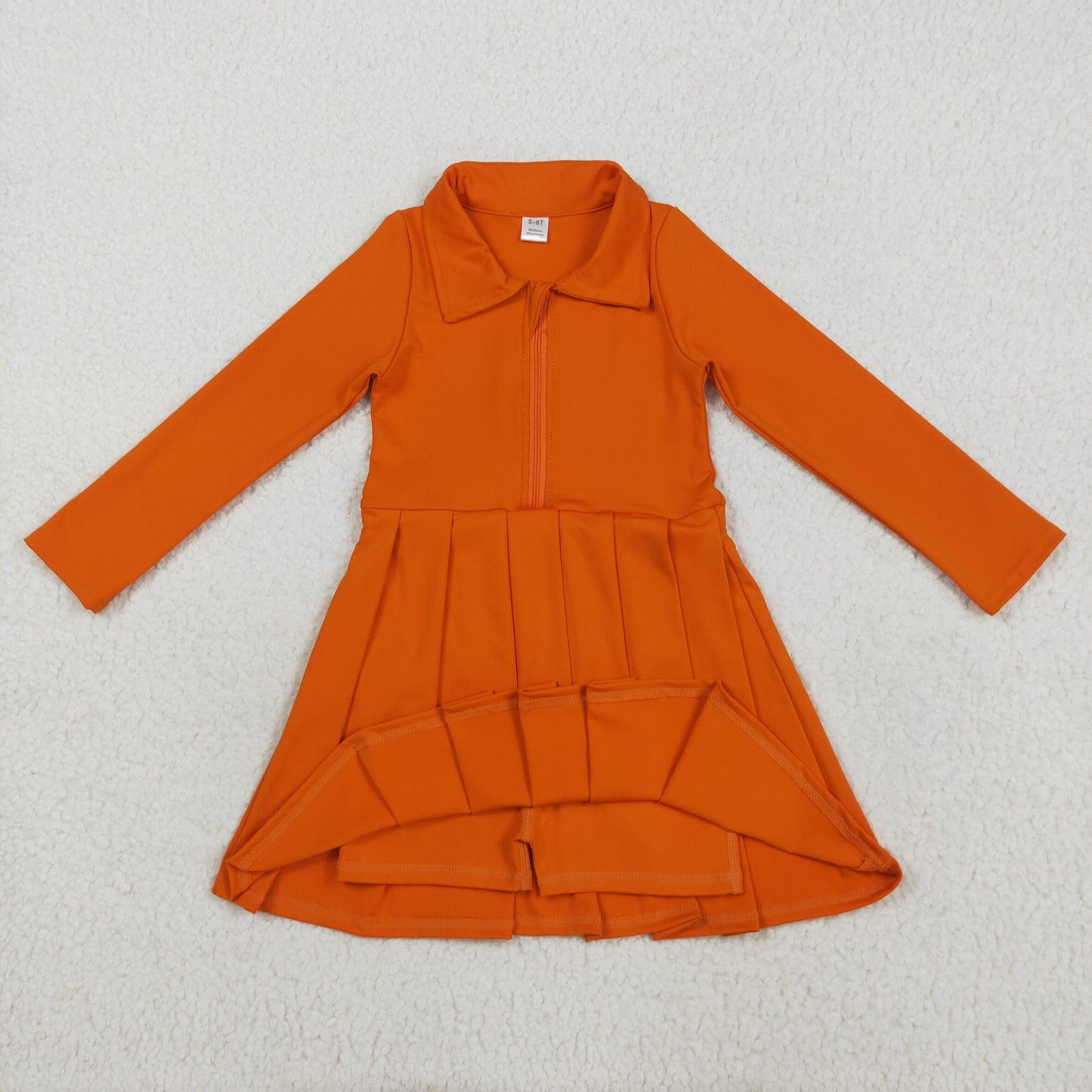 GLD1149 solid zipper yoga girl dress 202507 RTS