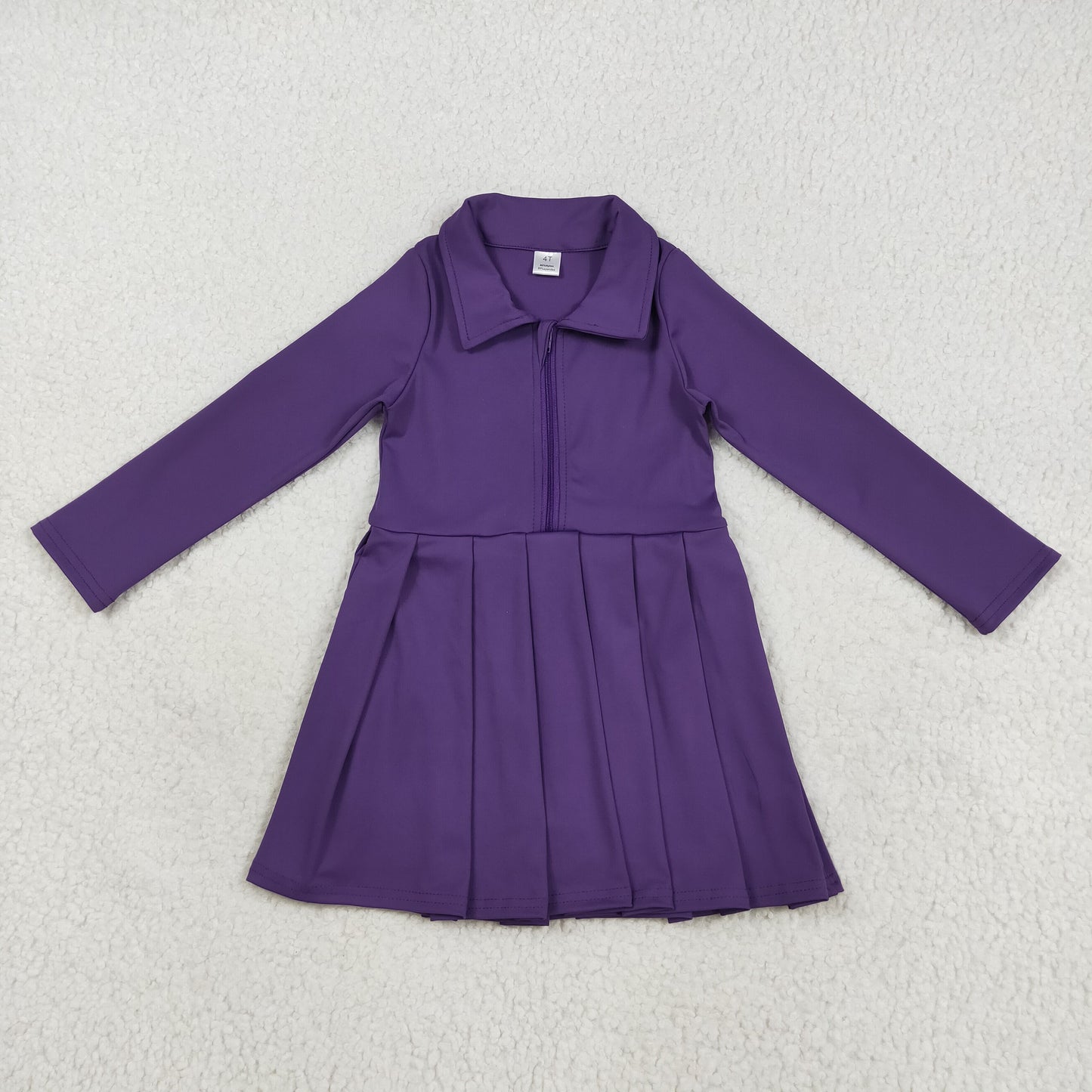 GLD1152 solid zipper yoga girl dress 202508 RTS