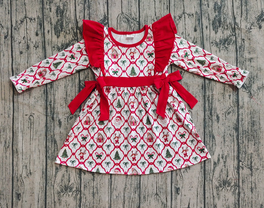 GLD1158  Cristmas bow  girl dress 202507 preorder