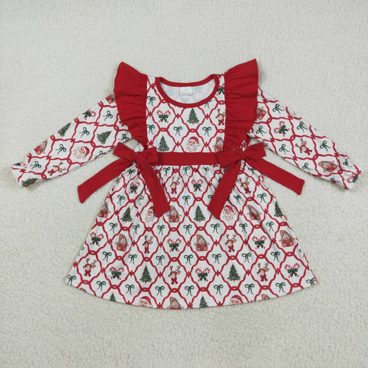 GLD1158  Christmas bow  girl dress 202508 RTS
