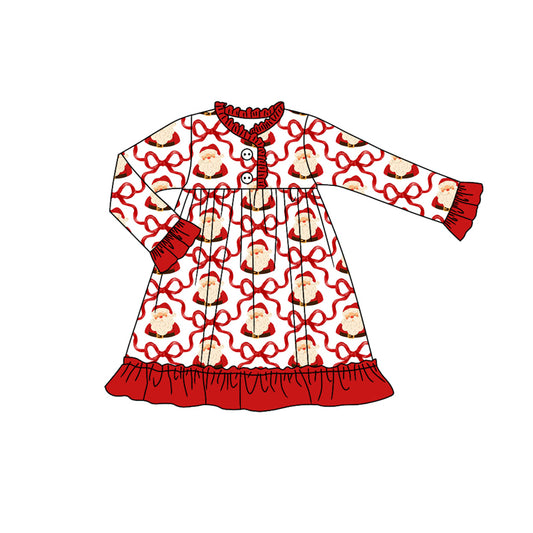 GLD1160  Cristmas Santa red  girl dress 202507 preorder