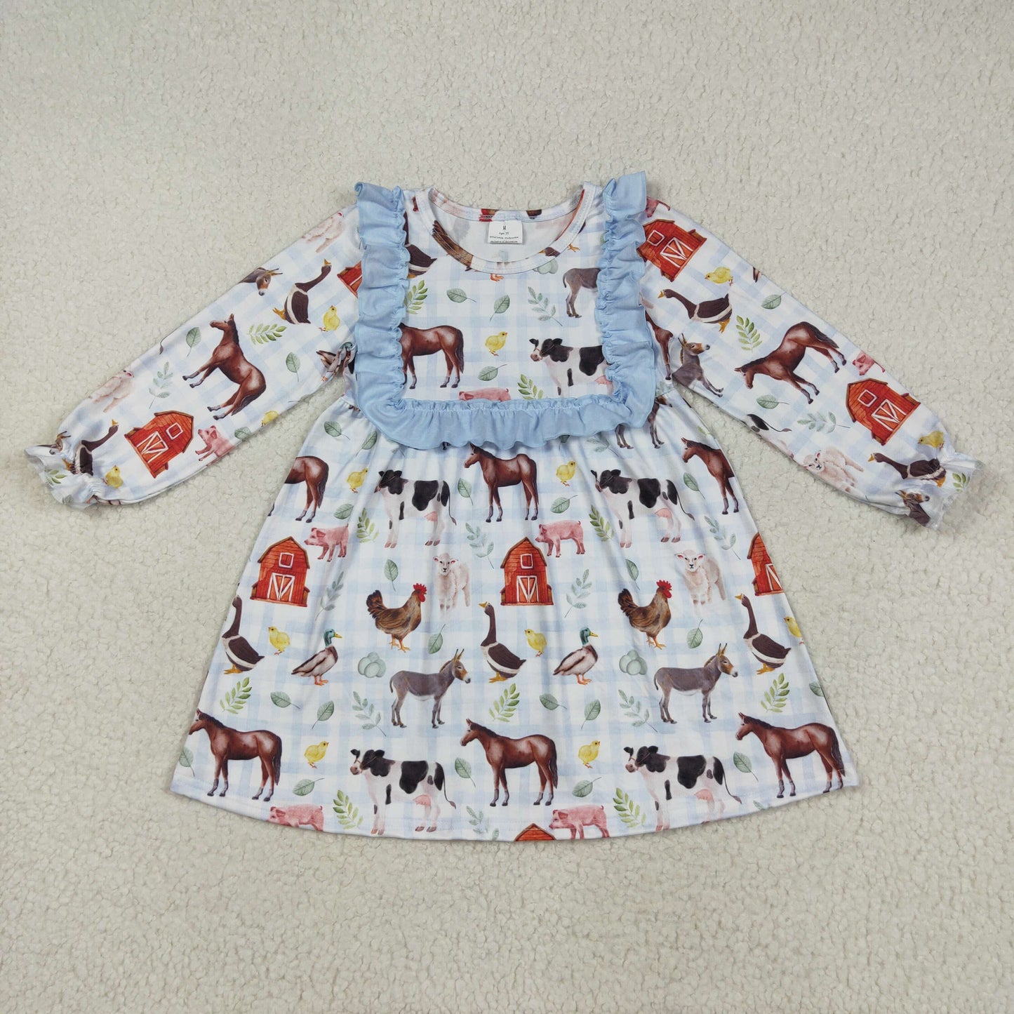 GLD1171 farm cow  girl dress 202507 RTS