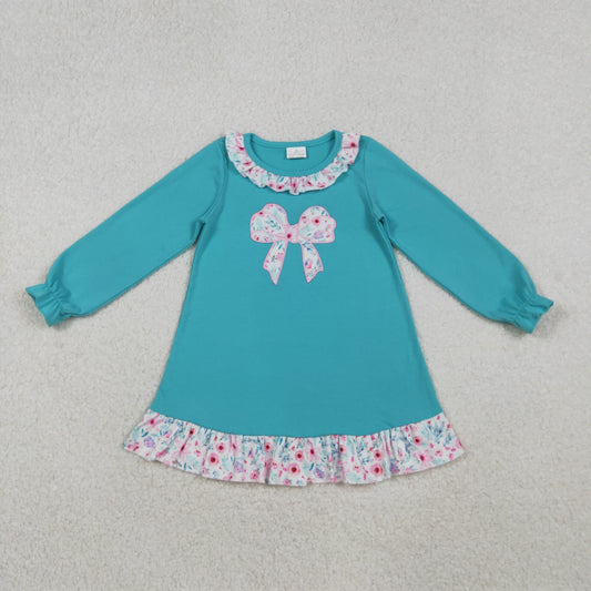 GLD1204 embroidery bow western girl dress 202510 RTS